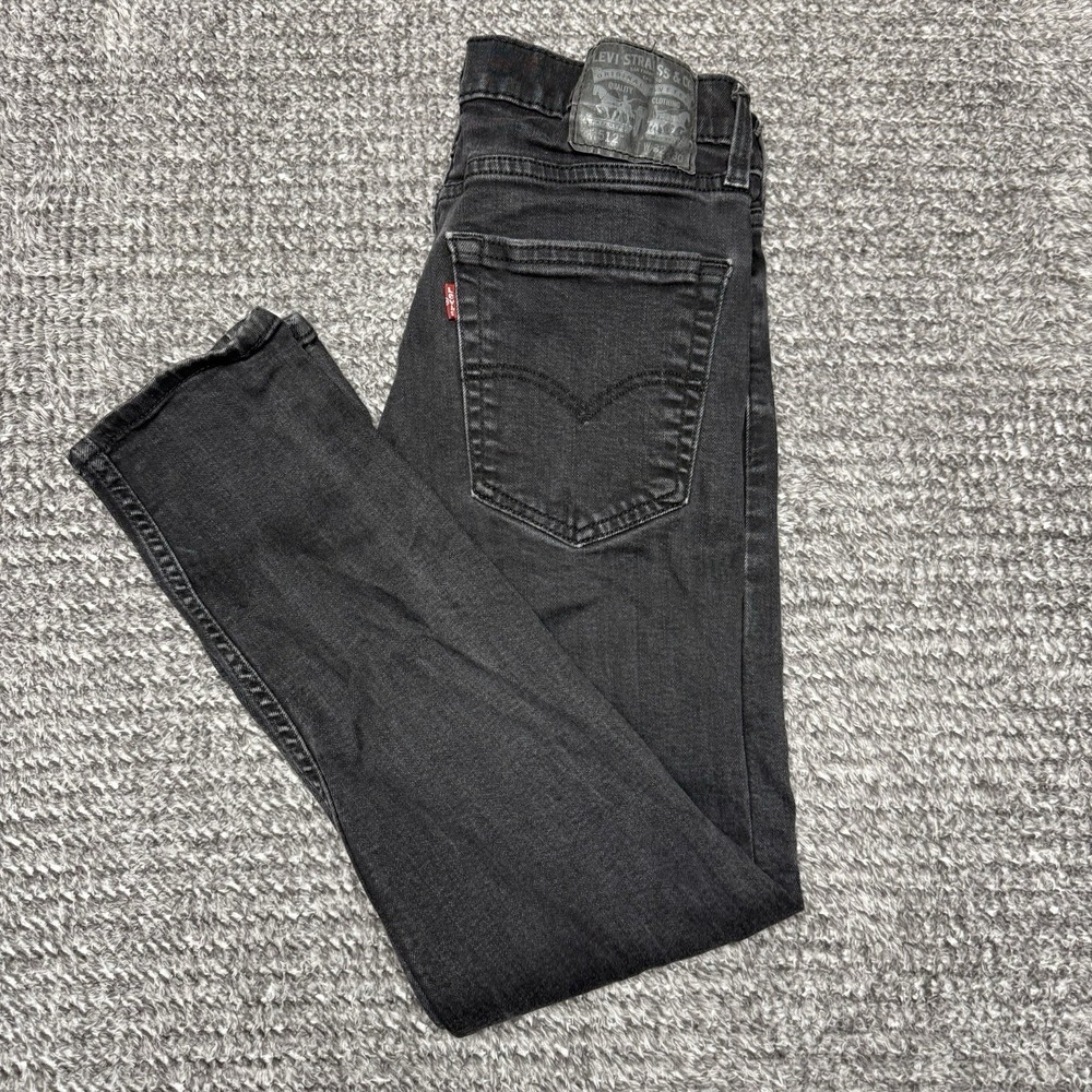 Levis 512 Jeans Men's Black‎ Slim Fit Tapered Leg Denim Size 32x30 Distressed
